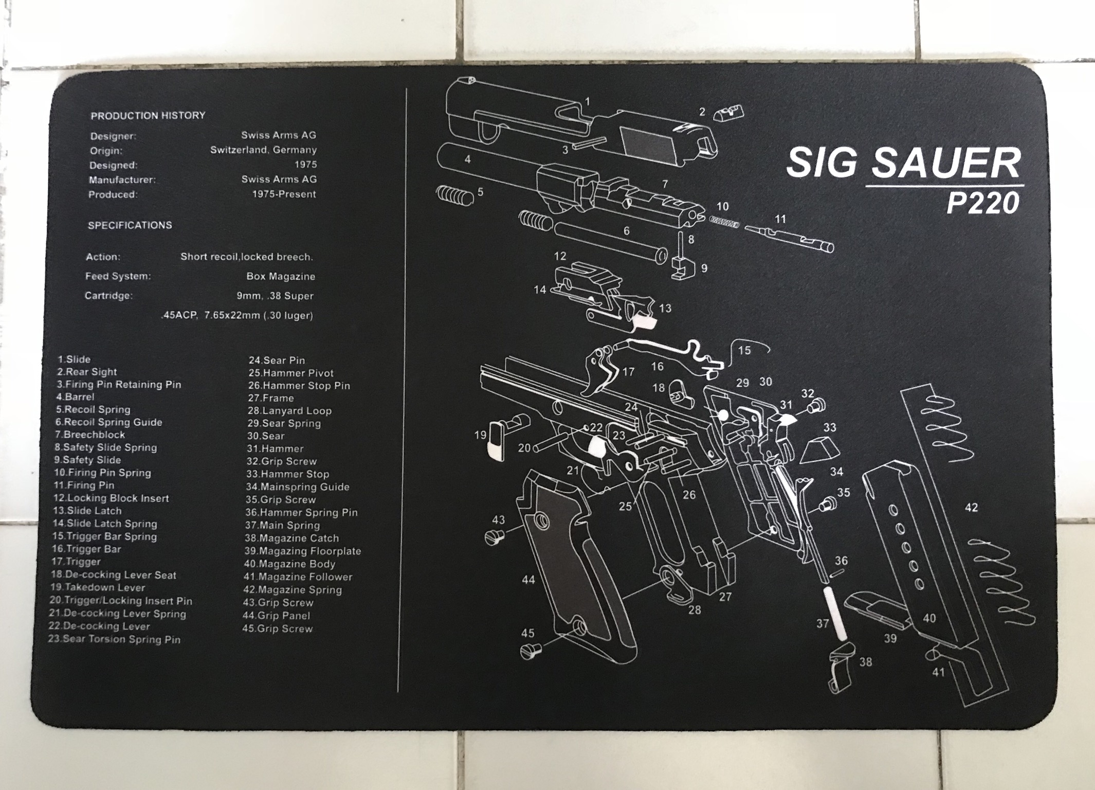 แผ่นรองทำความสะอาดปืนสั้น