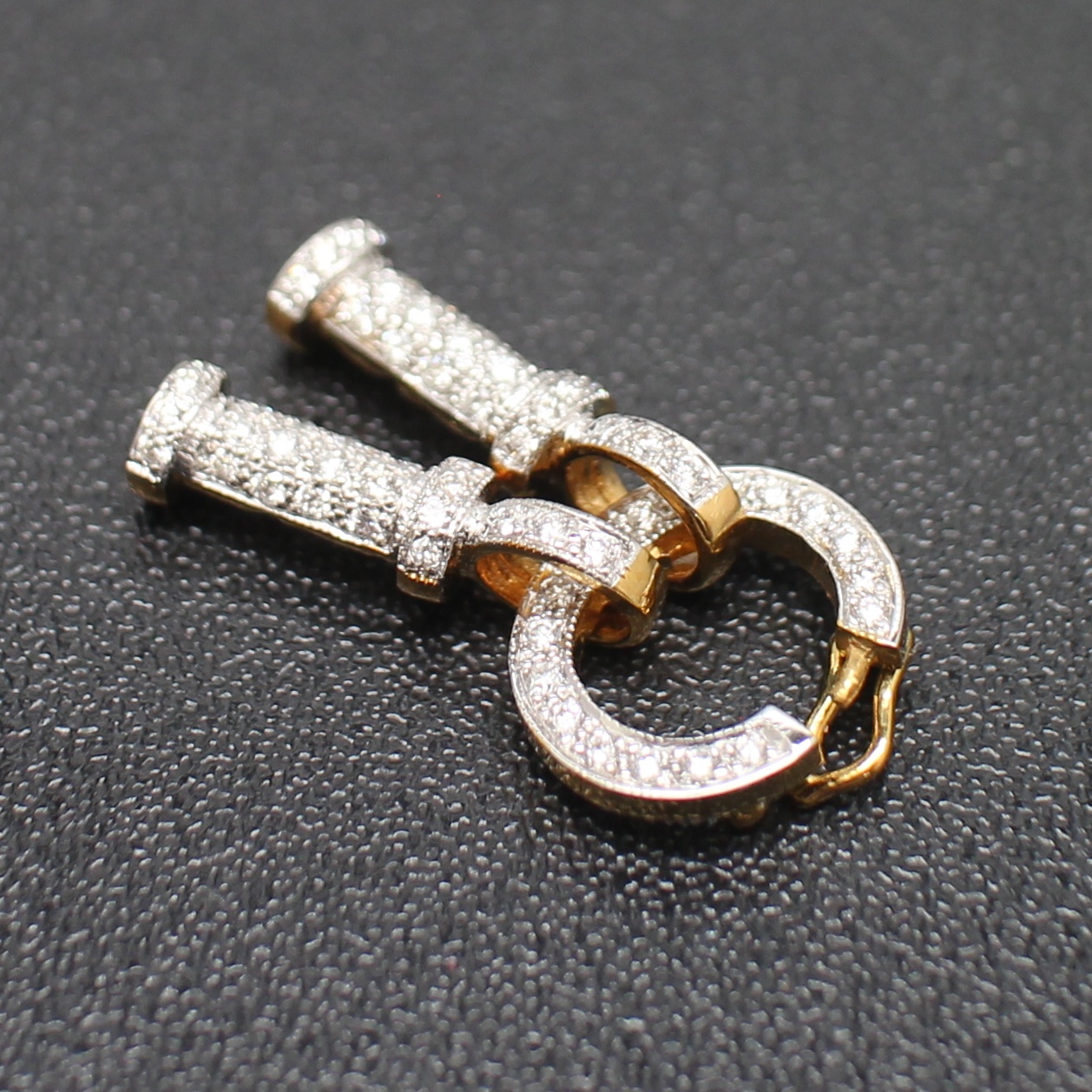 CL25122 ปลายสร้อยกลม เพชรแท้ 62 เม็ด 0.37 กะรัต ทองแท้ 18k นน.รวม 3.5 กรัม