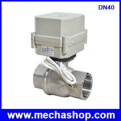 มอเตอร์วาล์วไฟฟ้า ปิดวาล์วอัตโนมัติเมื่อไฟดับ 1.5 นิ้ว Motorized Valve DN40 1 1/2'' SS304 full port actuator ball valve DC 9-24V 2 way, 2 wires CR202 NC