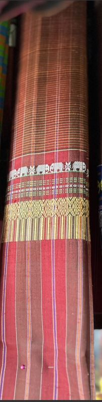 ผ้าขาวม้า ผ้าไหม ไหมแท้ ลายพื้นเมือง ขิดลายช้าง รหัส R4E-001