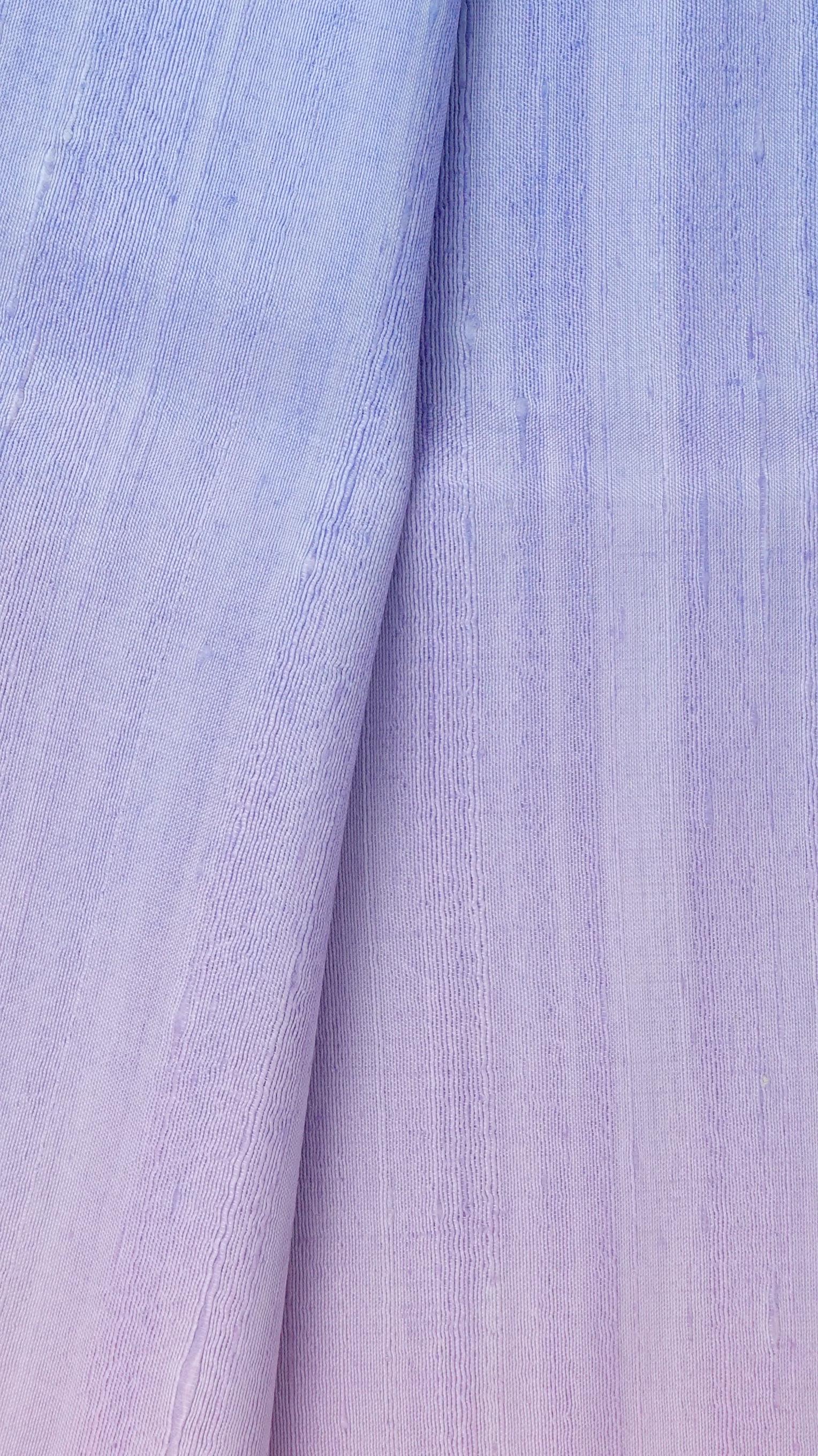 ผ้าไหมย้อมสไลด์สี ไหมบ้านทอมือ 2ตะกอสีฟ้าม่วง-สีชมพูโอรส เลือกขนาด รหัส BT-TT-022468516