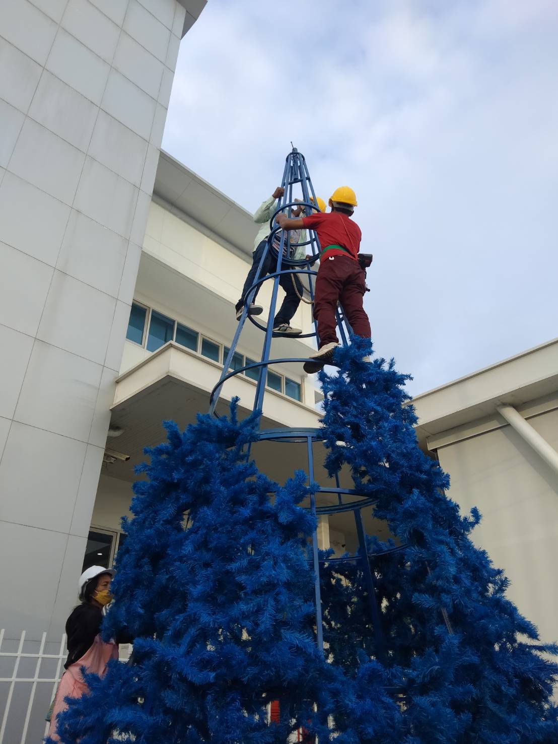 มาถึงปราจีนบุรี ทีมช่างได้ทำการ ติดตั้ง ต้นคริสต์มาสปลอม พร้อม ของใช้ที่สำคัญในการจัดงานเลี้ยงวันคริสตืมาสในจังหวัดปราจีนบุรี
