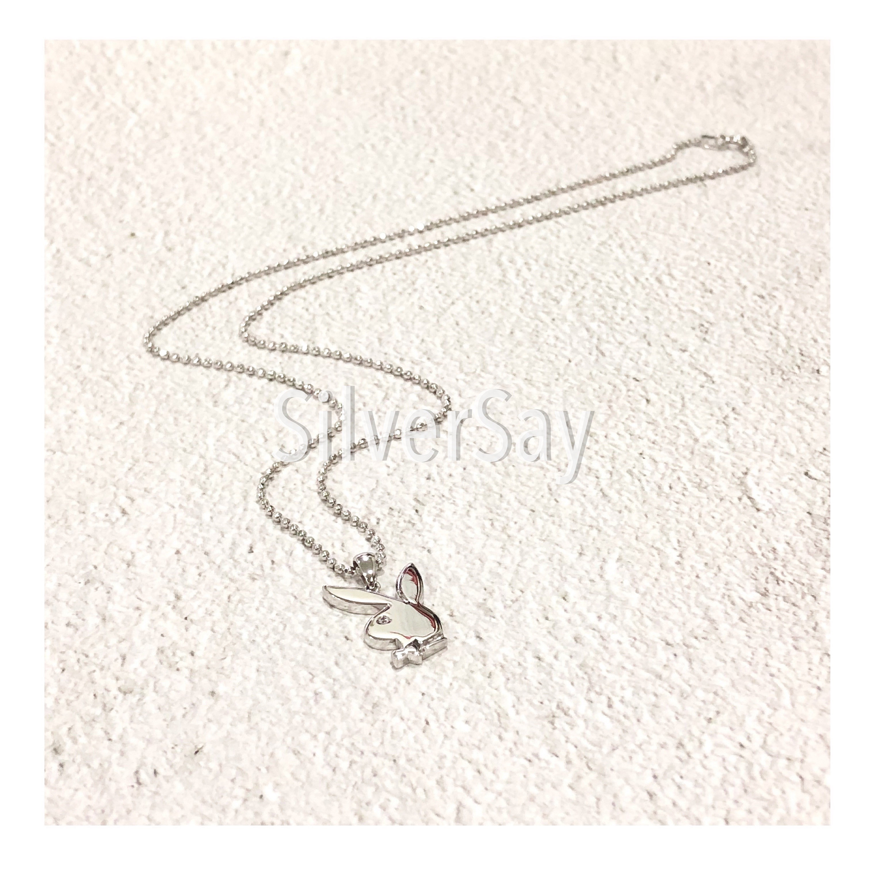 จี้กระต่ายเพลย์บอย Playboy ตาฝังเพชรสวิส 1 เม็ด/ขนาดเล็ก