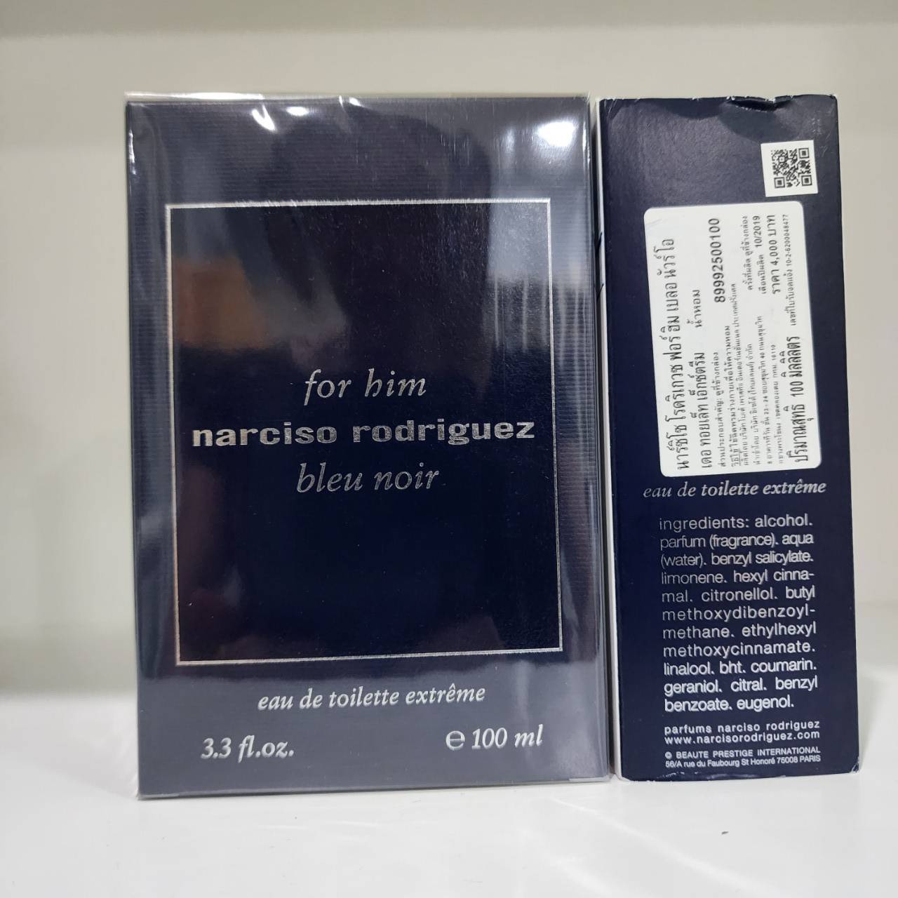 น้ำหอมแท้ Narciso Rodriguez Bleu Noir For Him Eau De Toilette Extreme 100ml กล่องซีลป้ายไทย (ผลิต10/2019 )