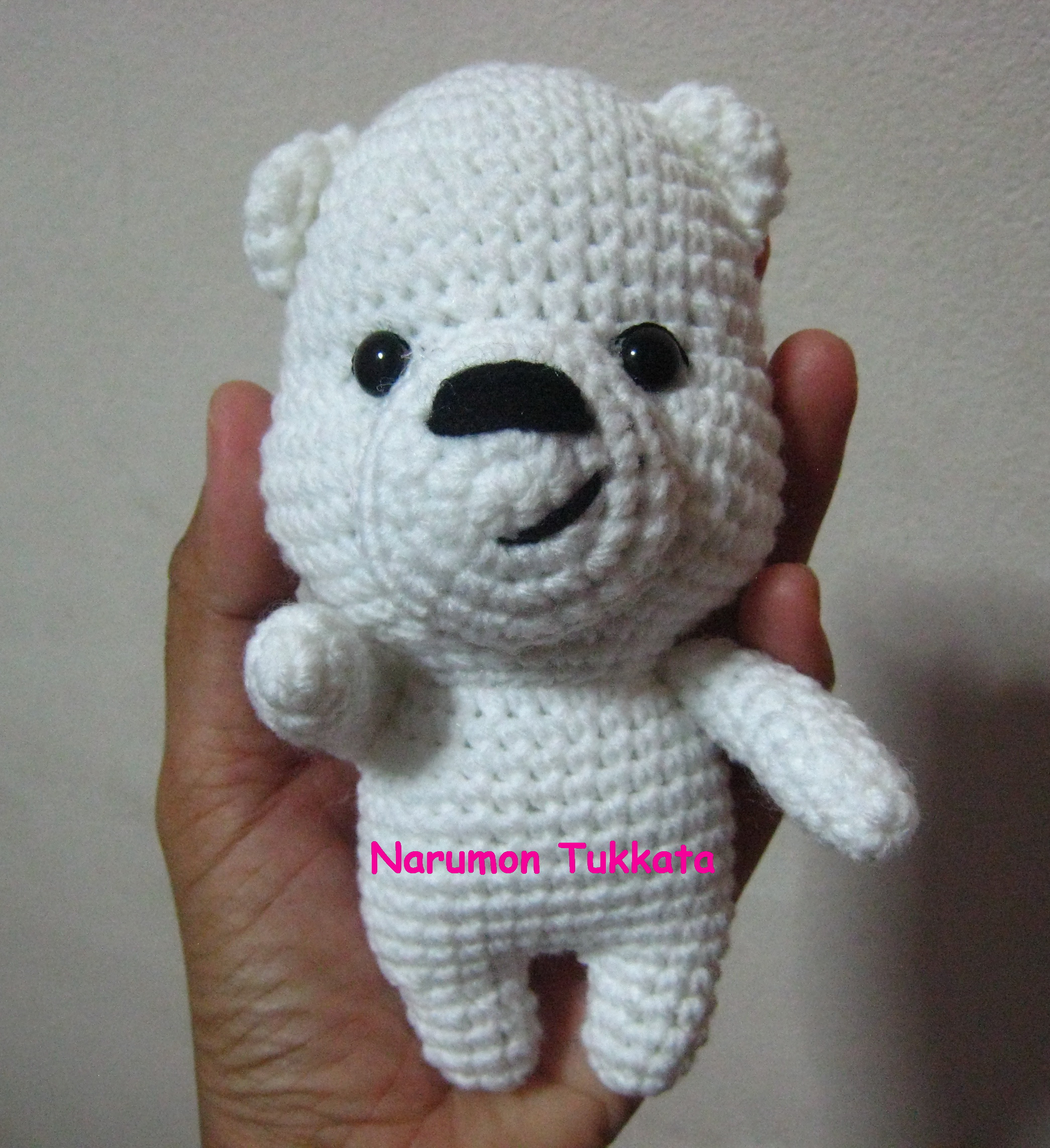 พวงกุญแจหมีขาว ขนาด6"