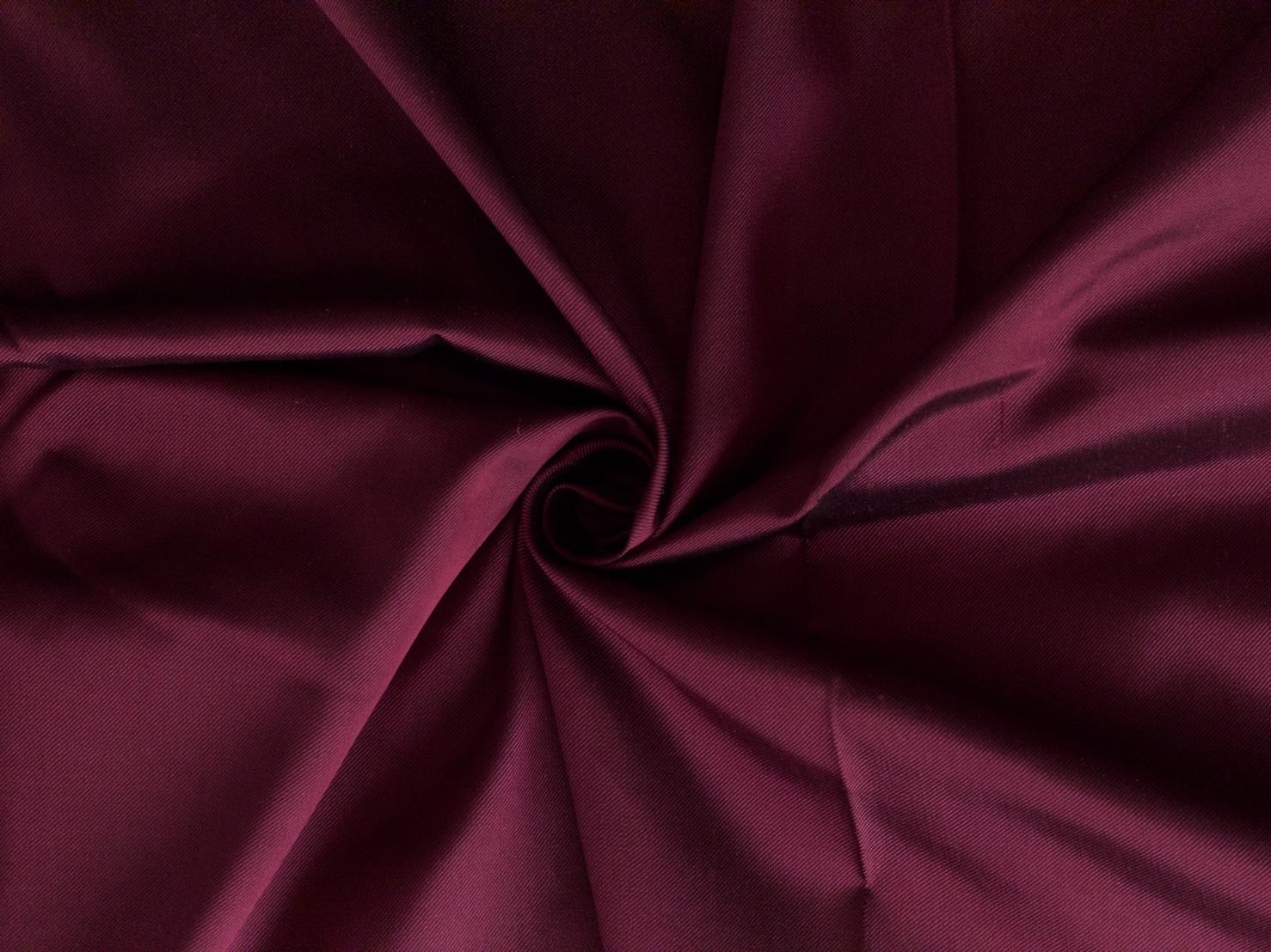 ผ้าไหมยก 4ตะกอ สีพื้นเนื้อลูกฟูก ไหมแท้ สีแดงเปลือกมังคุด (ราคาต่อเมตร) รหัส B-119-505LM4