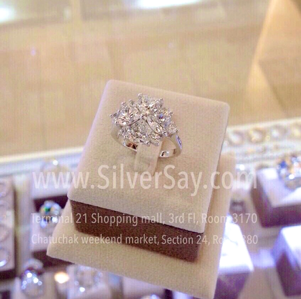 แหวนเพชรสวิสรูปหัวใจสี่ทิศใบโคลเวอร์ Clover 4