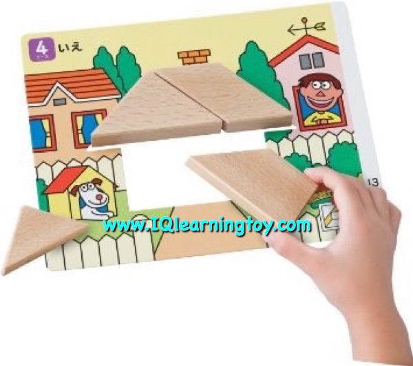 Kumon- Tangram Block Puzzle คุมอง เป็นบล็อคไม้ 7 ชิ้น ช่วยฝึกสมาธิ ฝึกกล้ามเนื้อมือและประสาทสายตาเรียนรู้เรื่องรูปทรง และความคิดสร้างสรรค์ ส่งฟรี