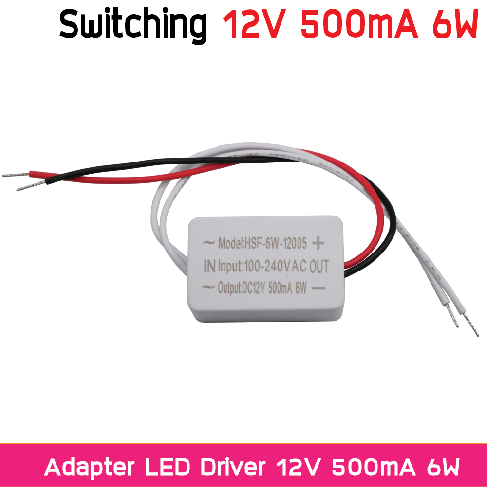 สวิทช์ชิ่งจ่ายไฟ 12V 500mA 6W Switching Power Supply สวิตชิ่งเพาเวอร์ซัพพลาย AC Adapter LED Driver