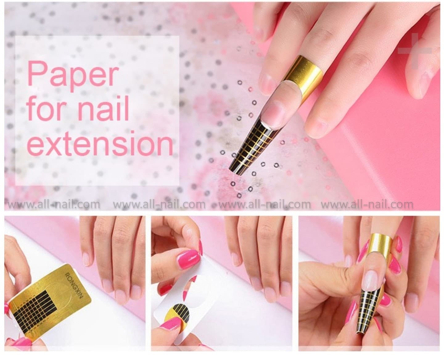 ฟอร์มต่อเล็บ ทรงสี่เหลี่ยม 1ม้วน