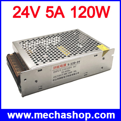 สวิทชิ่ง เพาเวอร์ซัพพาย แหล่งจ่ายไฟ Power Supply 24V 5A 120W Normal Single output S-120-24 รับประกัน 1 ปี
