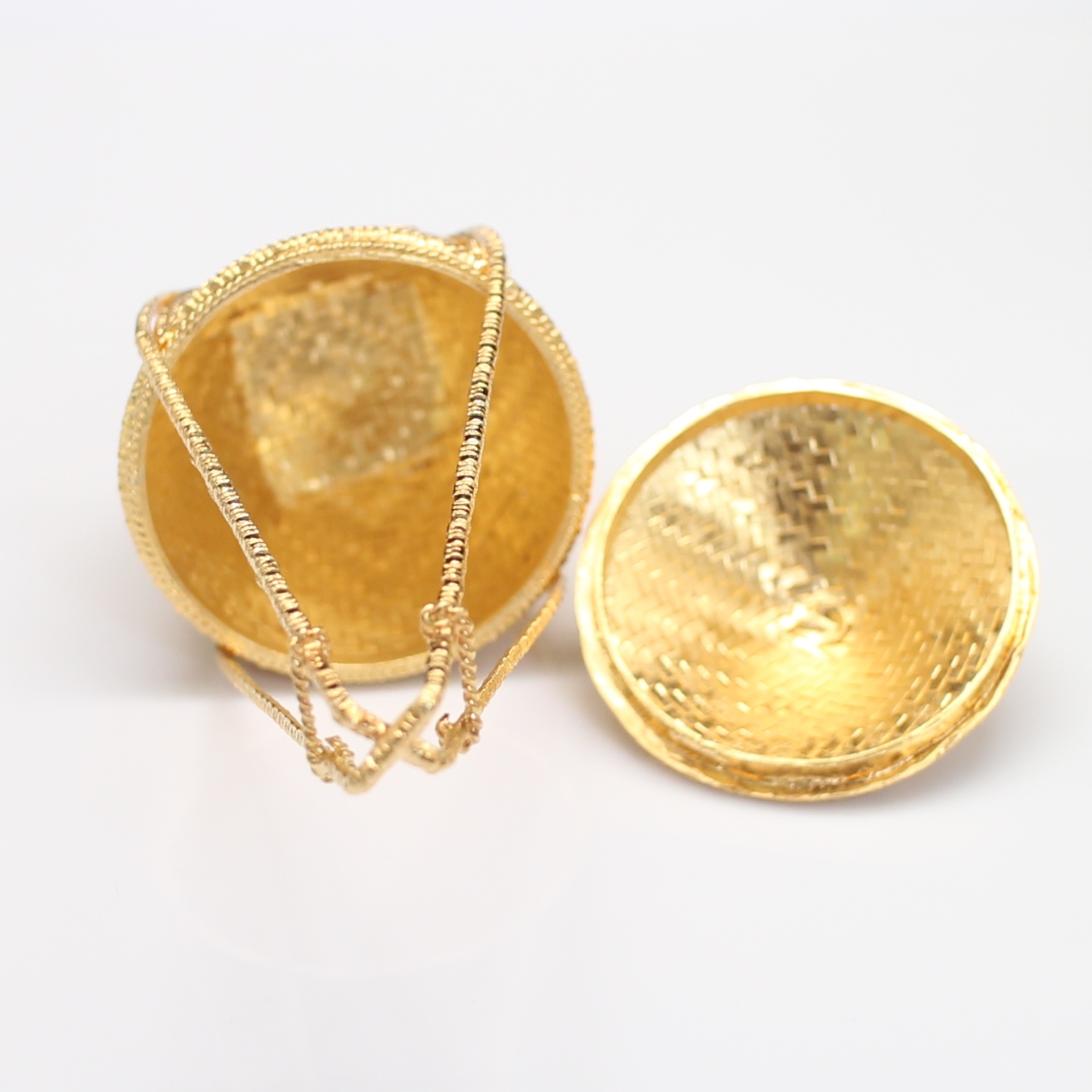 SI374 หาบเงินหาบทอง 1 คู่ เงินแท้ 92.5% ชุบทอง นน. 130.6 กรัม