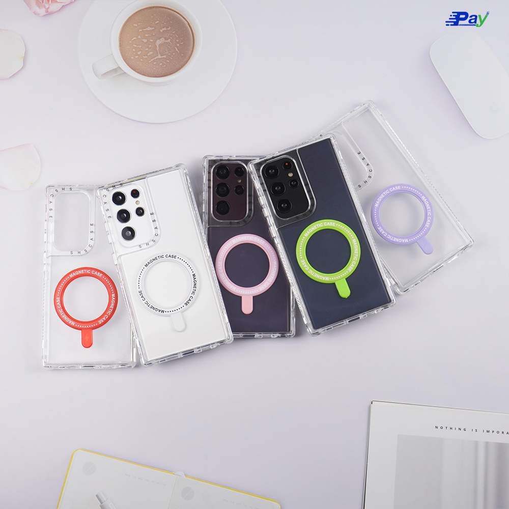 เคสโทรศัพท์ Samsung เคสประกบ สติกเกอร์แม่เหล็ก เคสชาร์จไร้สาย สำหรับ SS S23 Ultra/S22 Ultra