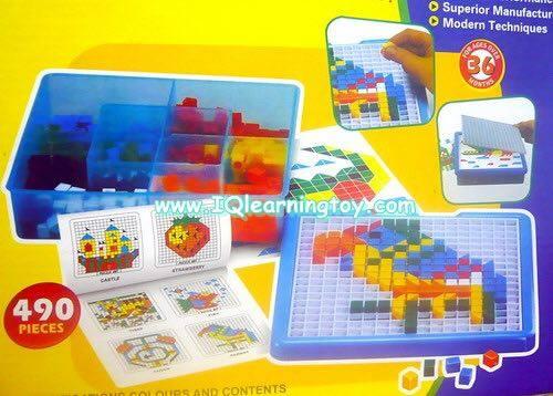 Mosaic Puzzle ตัวต่อโมเสกสร้างภาพ 490 ชิ้น มาพร้อมกรอบภาพและกล่องเก็บอุปกรณ์ ฝึกพัฒนาการกล้ามเนื้อมือ ฝึกการเรียนรู้เรื่องสี ฝึกสมาธิได้ดีส่งฟรี