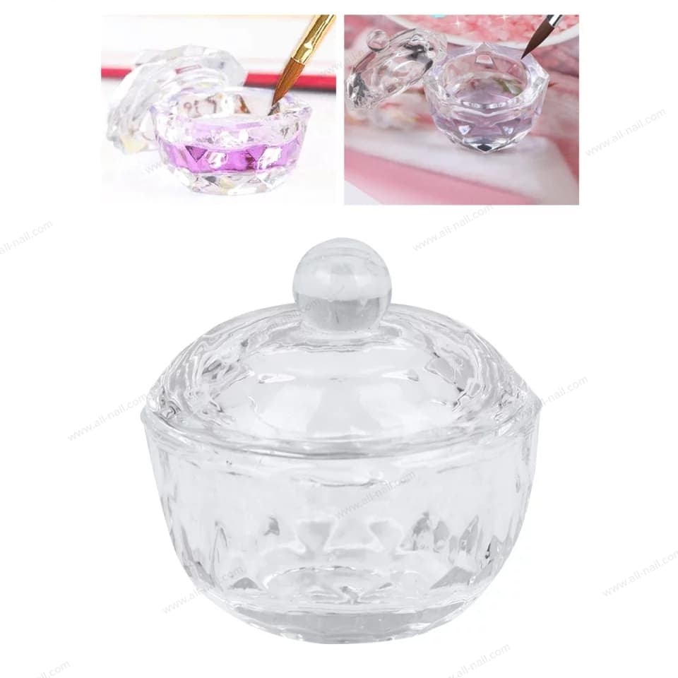 ถ้วยแก้ว กระปุกแก้ว ถ้วยแก้วใส่น้ำยาต่อเล็บ น้ำยาอะคริลิค มี2แบบ
