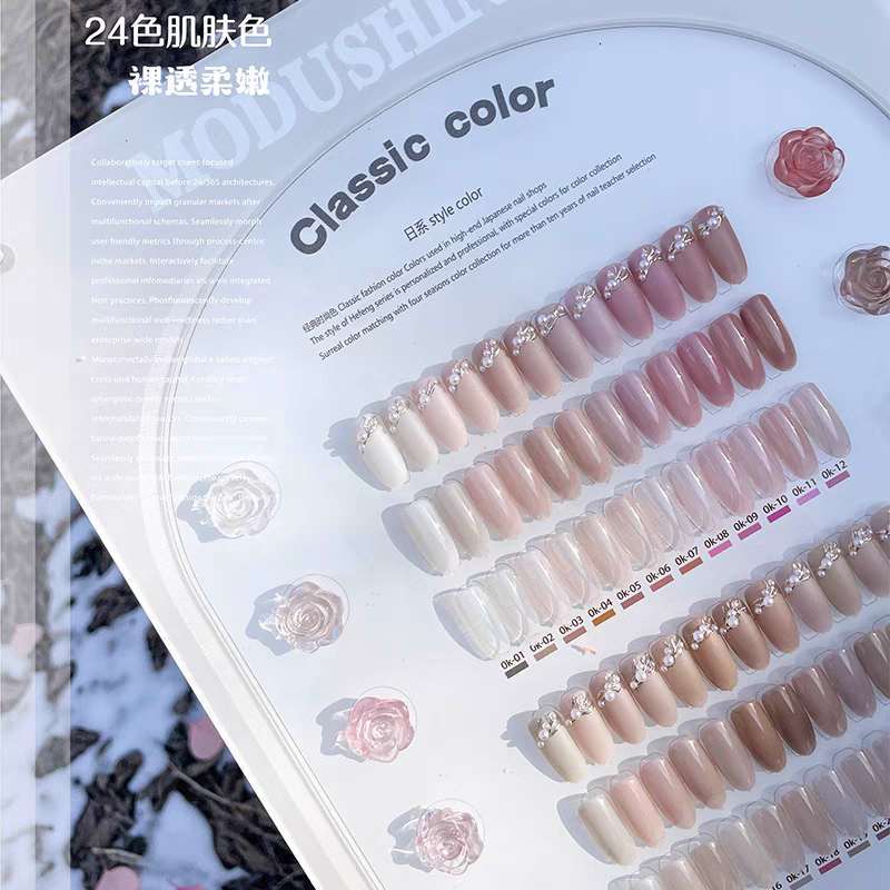 [24สี/เซต] ชุดสีเจลสุขภาพดี สีเจลโทนสีไซรัป MODUSHI 15ml พร้อมชาร์ตสี!!