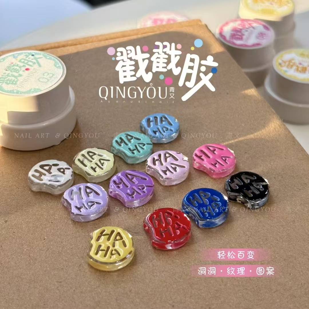 QINGYOU เจลทำเล็บเพ้นท์เล็บ เนื้อหนืด สีเจลยืดได้ เจลเพ้นท์ แถมเบสฟรี