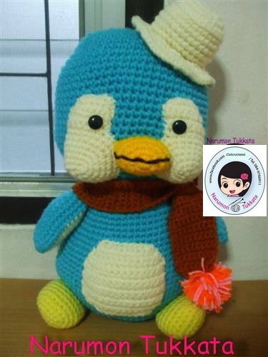 ตุ๊กตาถักเพนกวิ้น 15นิ้ว