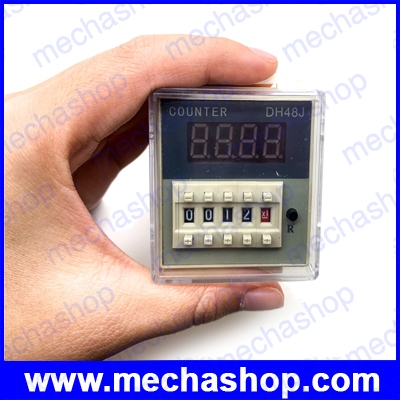 เครื่องนับจำนวนดิจิตอล ตัวนับจำนวน อุปกรณ์นับจำนวน 220V DH48J Digital Display Counter Counting relay 4 bit Digital screen + Socket Base