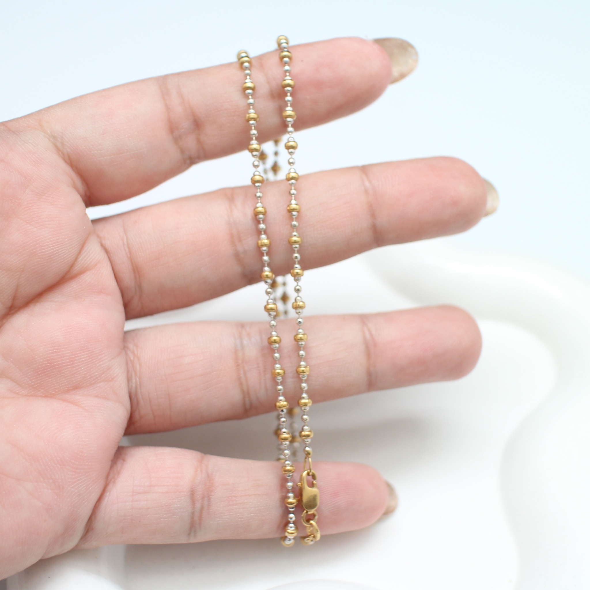 NL25194 สร้อยคอ 18k อิตาสี สองกษัตริย์ นน. 8.6 กรัม ยาว 16 นิ้ว