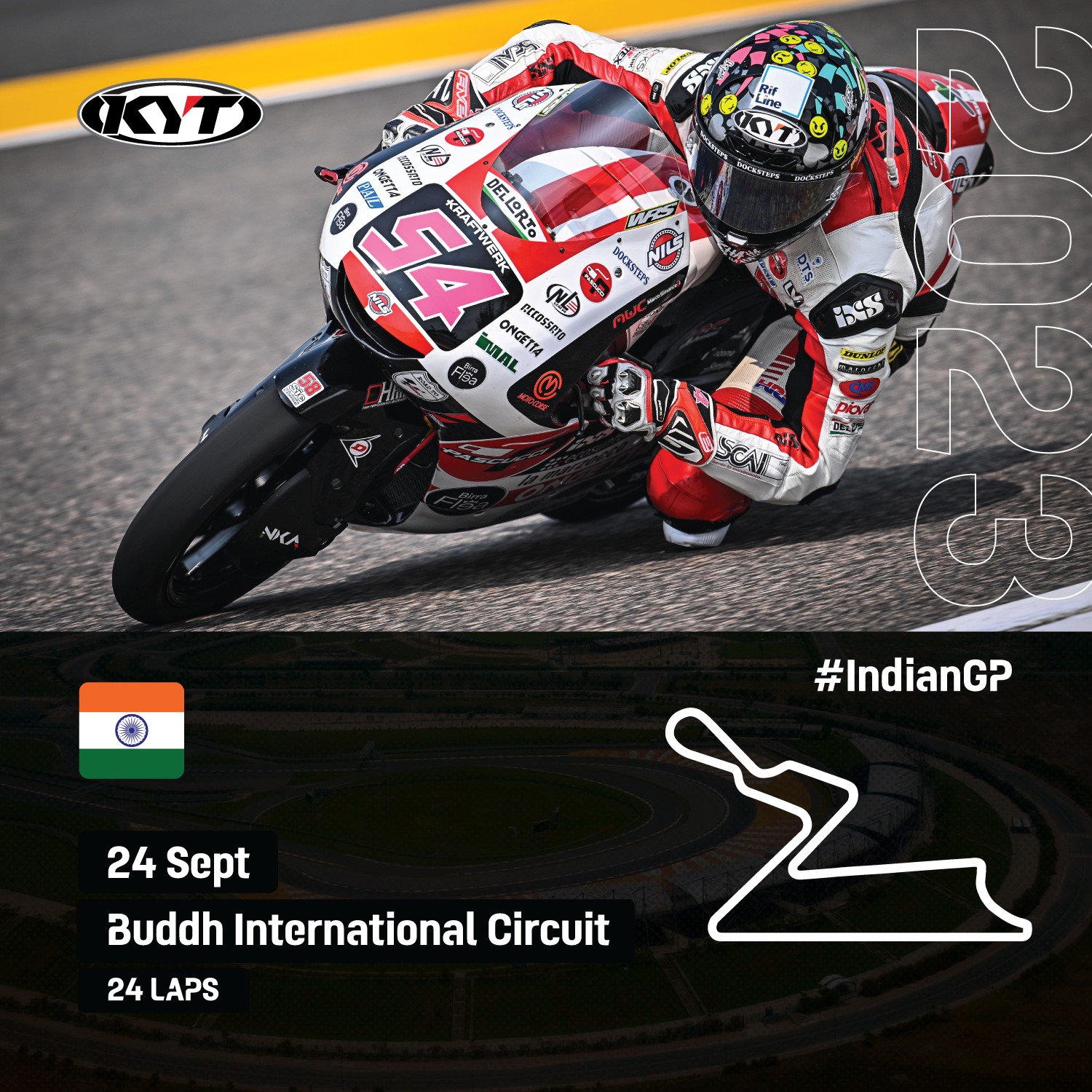 KYT รุ่น TT-Course ลายแข่ง RICCARDO ROSSI MATT Replica