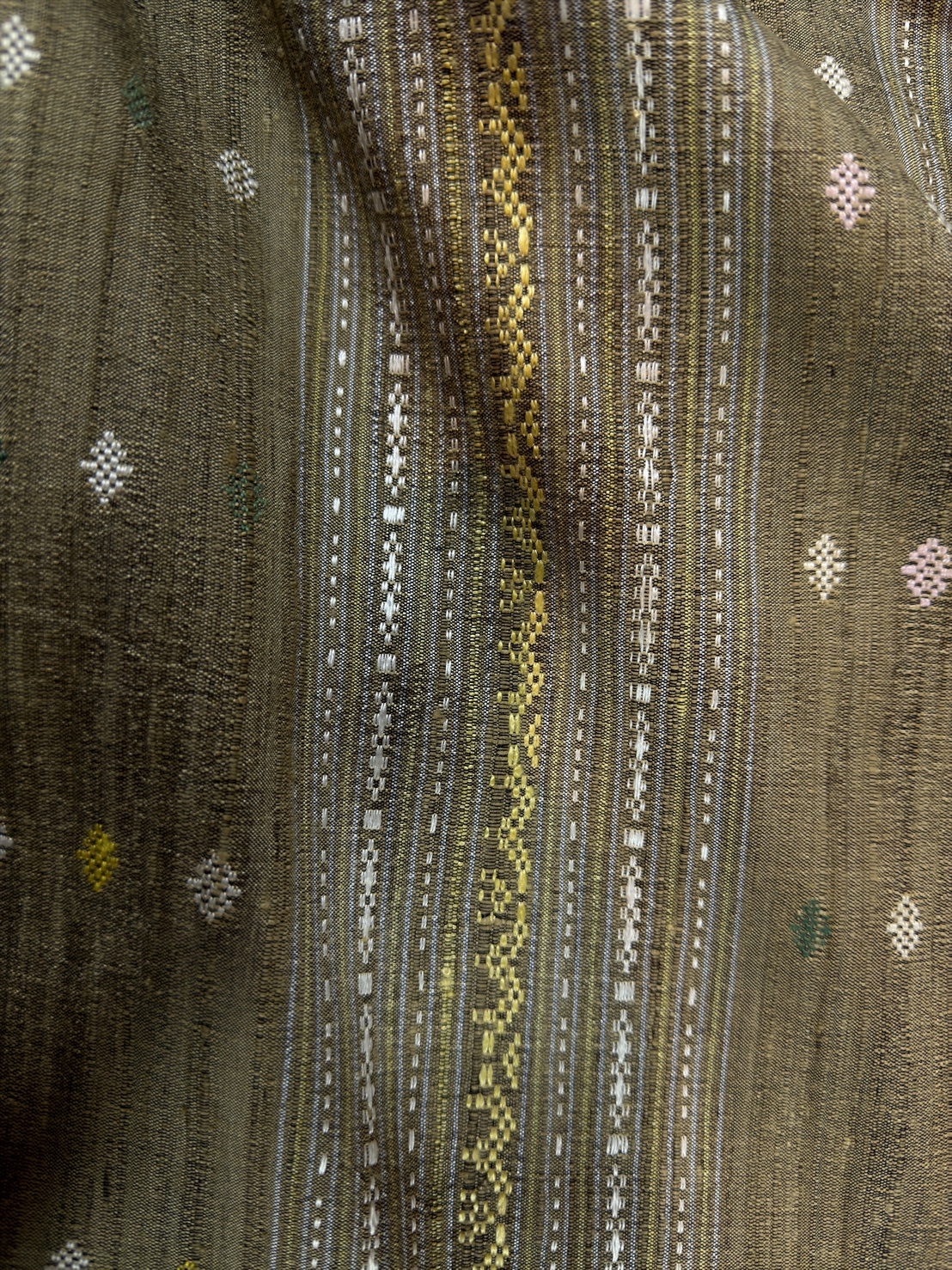 ซิ่นขิดไหม ต่อหัว ต่อเชิง ขนาด1x2เมตร สีเขียวทอง รหัส R4F-155-1246811