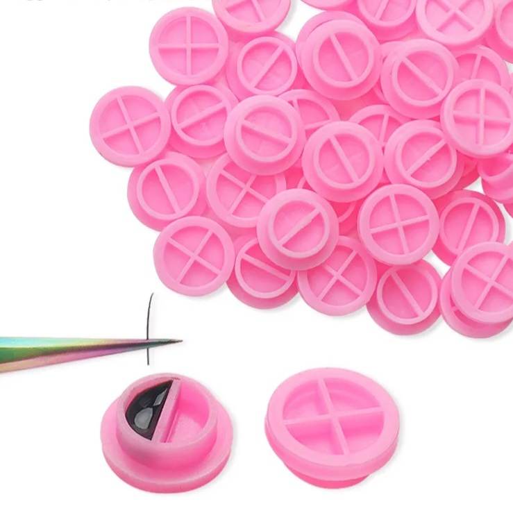 ถ้วยใส่กาวต่อขนตา จานใส่กาวต่อขนตา 4ช่อง 100ชิ้น/แพ็ก