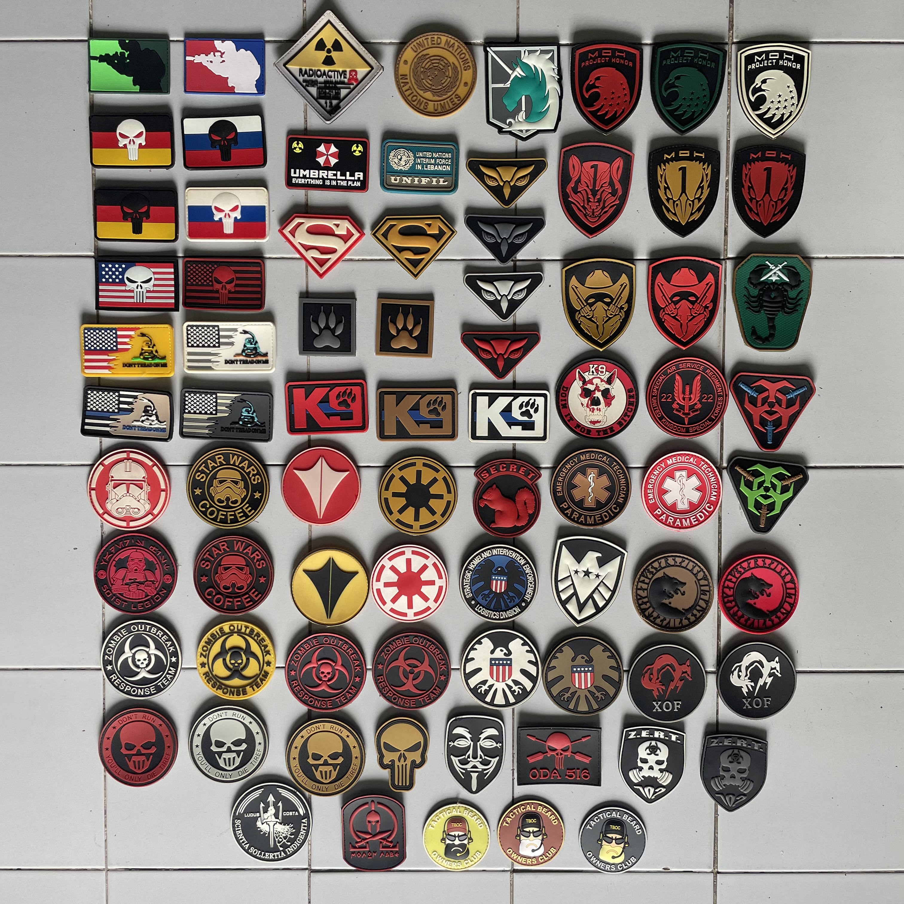 patch อาร์ม แบบ pvc กลุ่ม B (มีตีนตุ๊กแกทุกชิ้น)