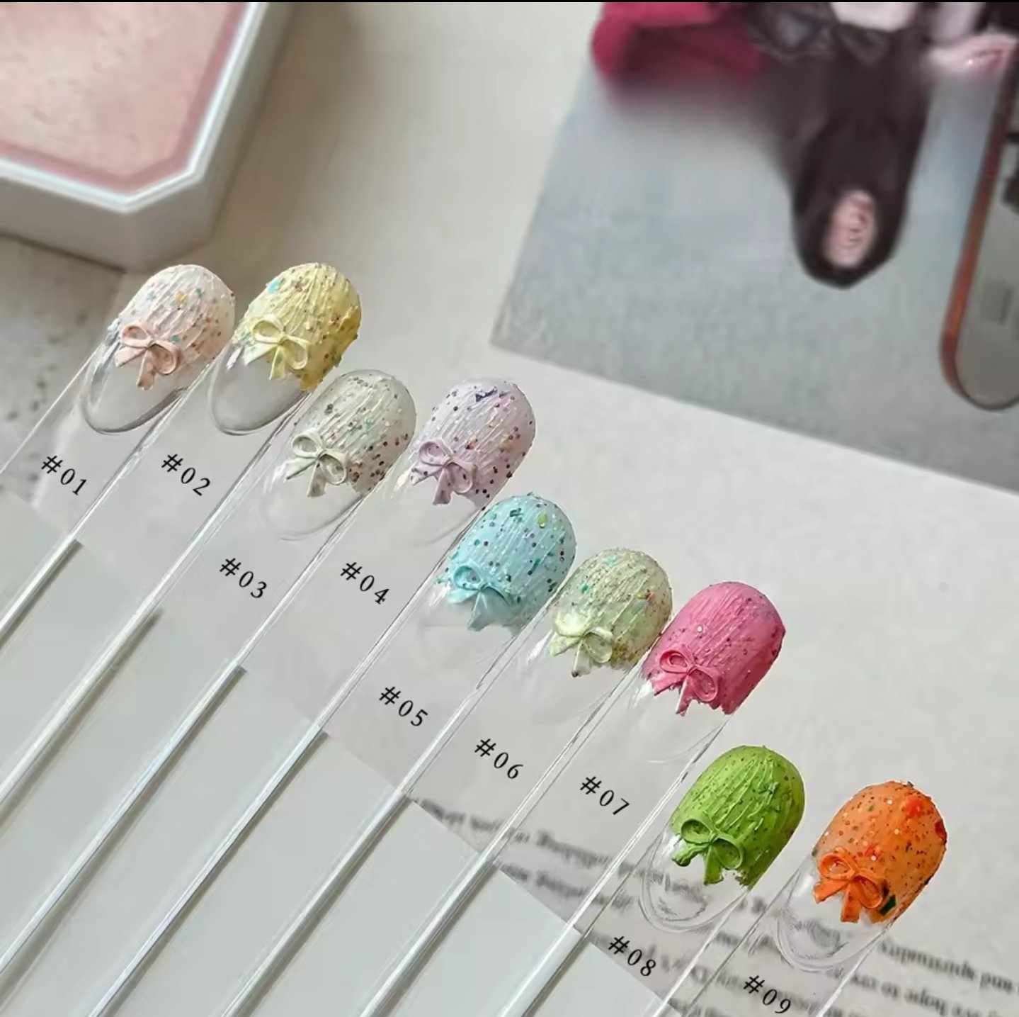 ยิปซั่มเจล [Gypsum gel] เจลเพ้นท์นูน โทนสีครีม,เค้กขนม 9เฉดสี/เซต