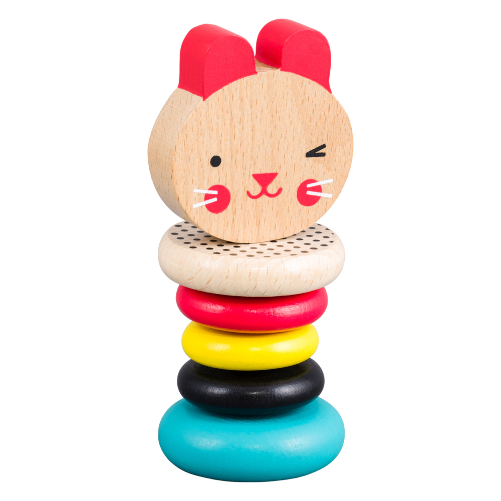 Modern Bunny Wooden Rattle Baby 0-2 แรกเกิด-2ปี ของเล่นไม้มีเสียง Non Toxic