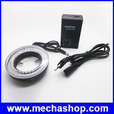ไฟวงแหวน 72 LED แสงสีขาว ปรับความสว่าง MICROSCOPE Ring Light Iluuminator 220V