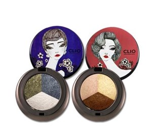 ( CLIO Professional ) Clio Art Shadow Triple (15,000won) มี 3 สี ในตลับเดียว ใช้เทคโนโลยีการอบสีเพื่อให้สีแน่น ชัด ติดทนนาน
