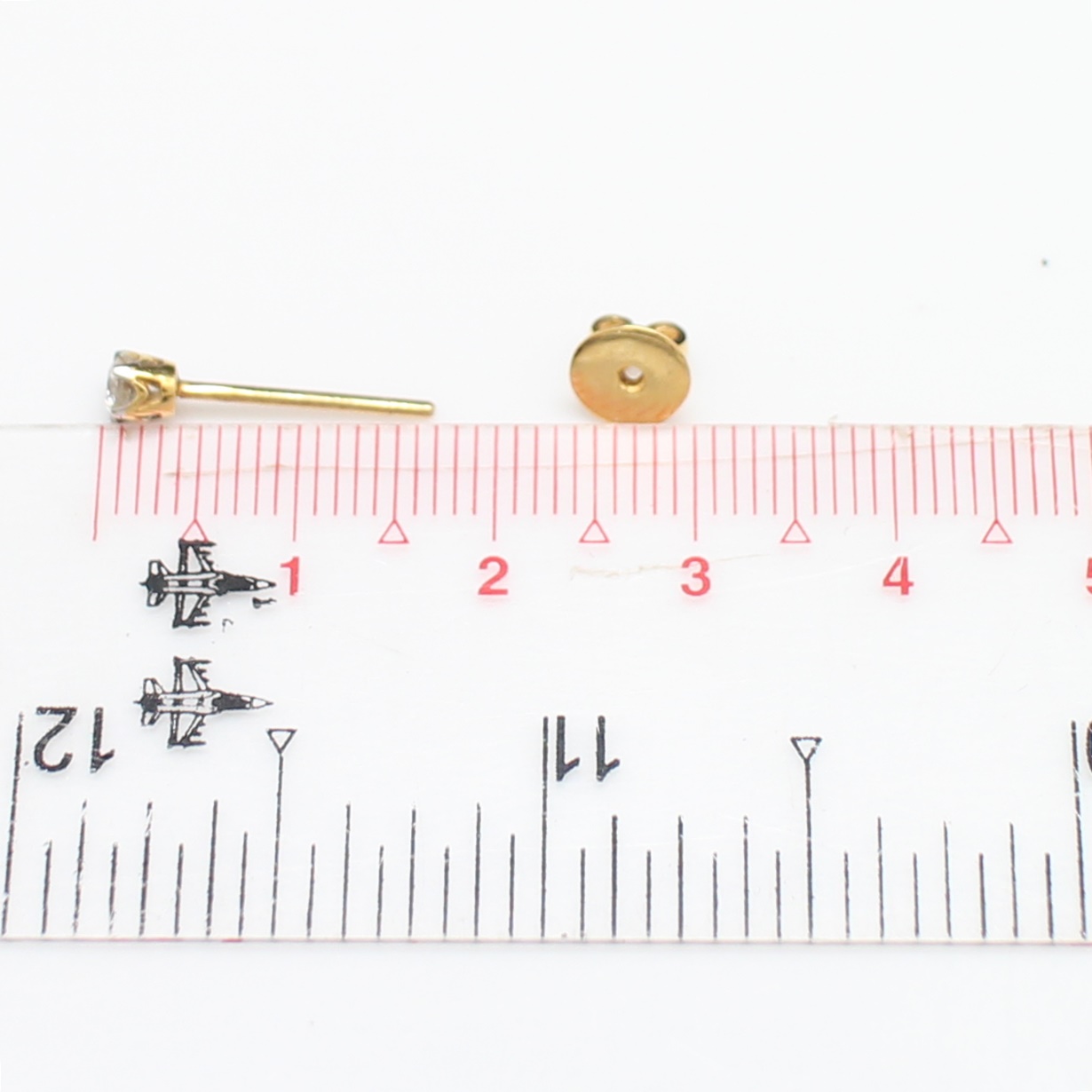 ER25143 ต่างหูเพชรเม็ดเดี่ยว 10 ตังส์ 1 ข้าง ทองแท้ 18k นน.รวม 0.7 กรัม