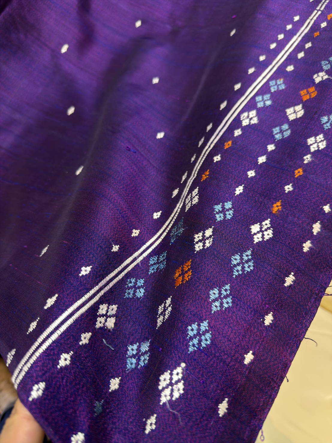 ซิ่นจกขิดไหม ขนาด1x2เมตร สีม่วง รหัส R4F-155-1204683