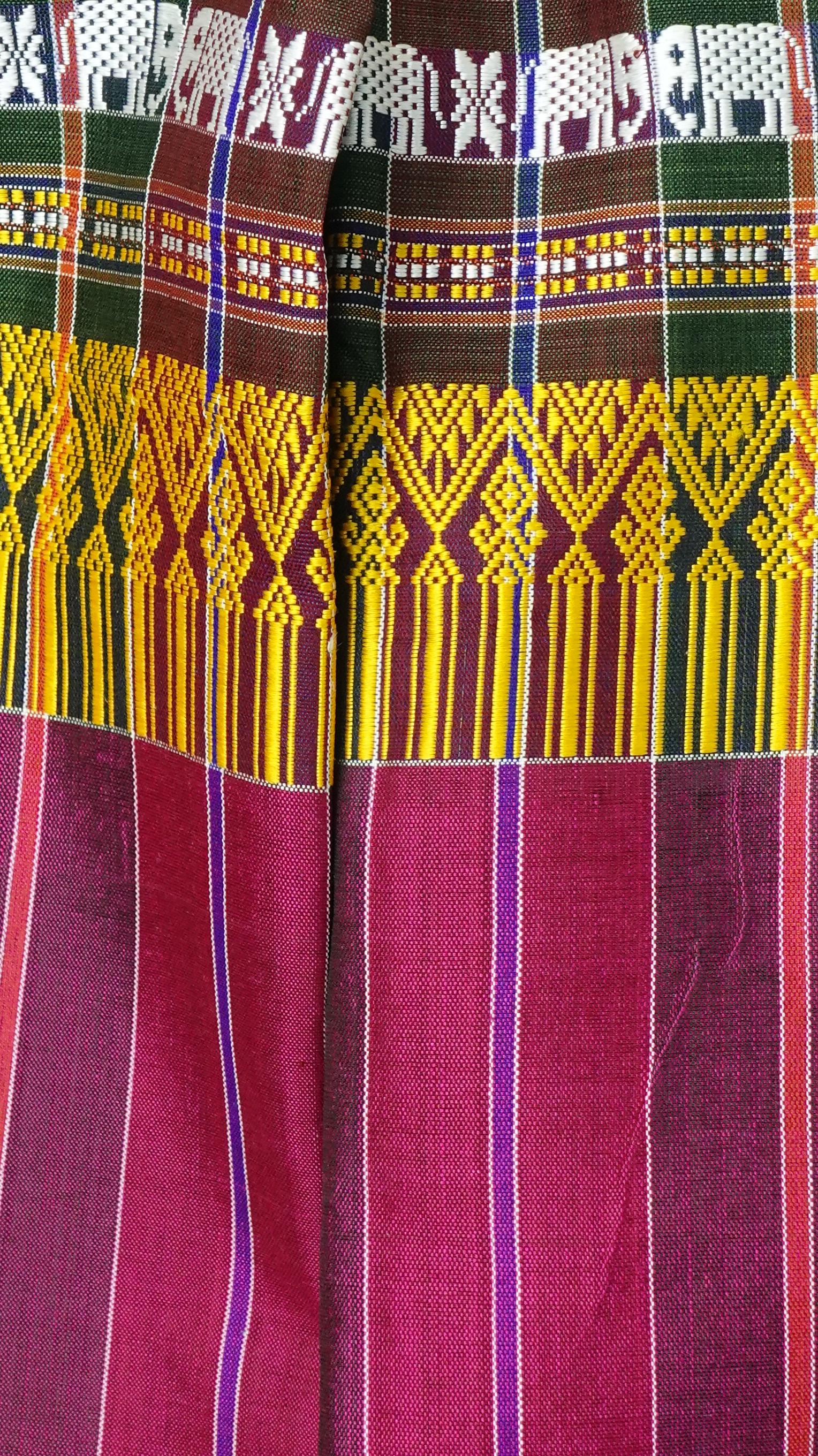 ผ้าขาวม้า ผ้าไหม ไหมแท้ ขนาด 63x200cm ขิดลายช้าง สีชมพู รหัส R4E-ME-01086811