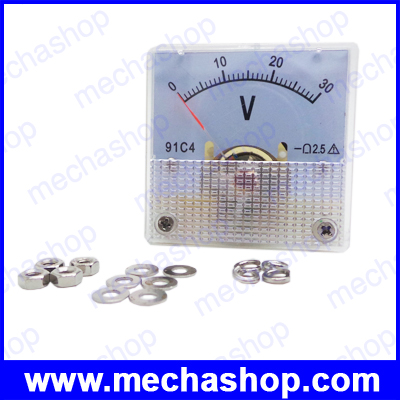 โวลต์มิเตอร์ มิเตอร์วัดโวลต์ไฟฟ้า Analog Volt Voltage Panel Meter Voltmeter 0-30V DC 91C4