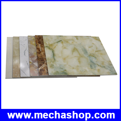 UV Marble Board แผ่นลายหินอ่อน ไม้เทียม แผ่นหินเทียม หินวีเนียร์ ตกแต่งบ้าน ตกแต่งผนัง รุ่น KL8041-1 Size: W1220mm * L2440mm* 2.5mm Material: Pvc Resin & Calcium Powder