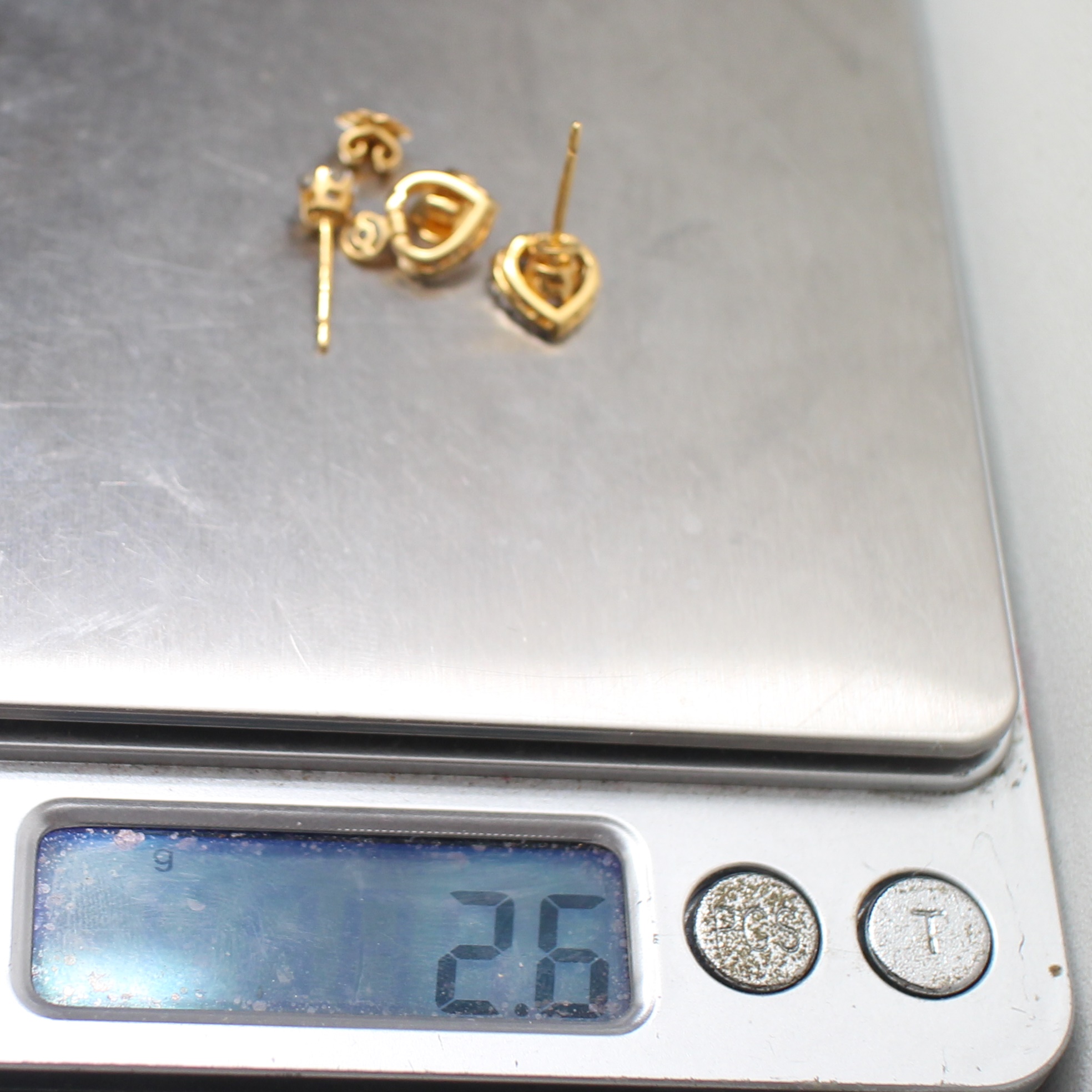 ER25062 ต่างหูเพชรแจ็คเก็ตหัวใจ เพชรแท้ 2 เม็ด 0.47 กะรัต และ 28 เม็ด 0.28 กะรัต ทองแท้ 90% นน.รวม 2.6 กรัม