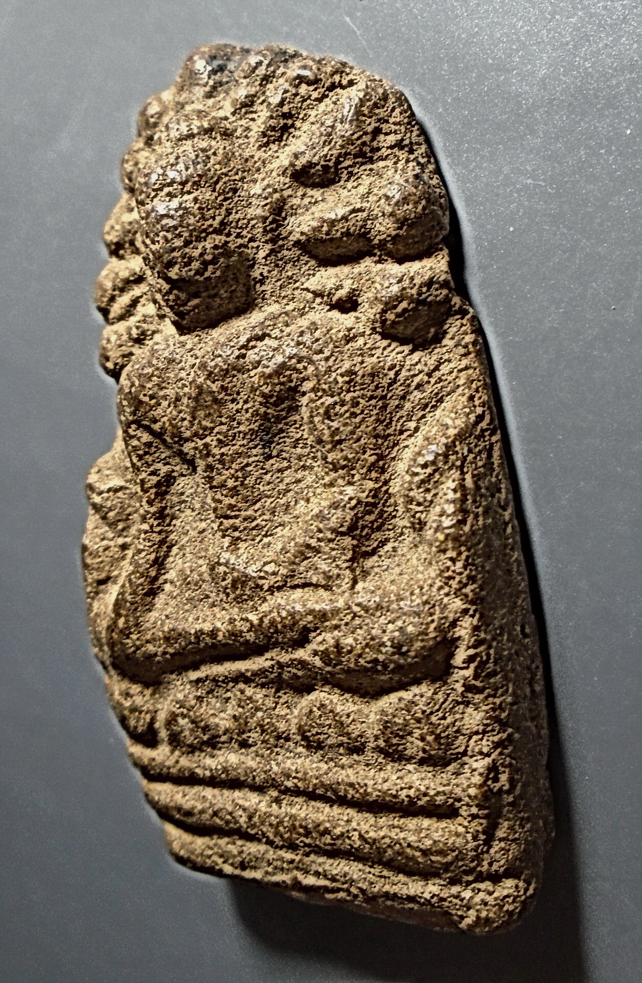 พระพิมพ์นาคปรกฐานบัว เนื้อดินผสมผง องค์ใหญ่ ไม่ทราบที่