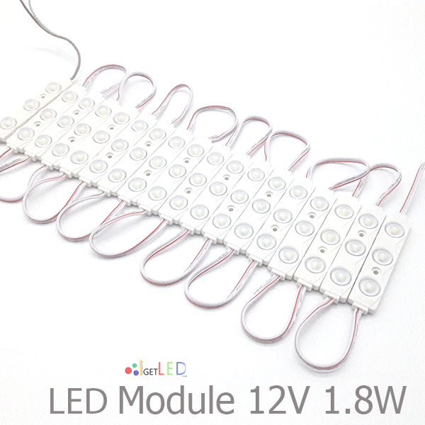 LED Module 1.8W 12V PVC เลนส์กระจายแสง สีขาว [ขายเป็นแผง 20ตัว]