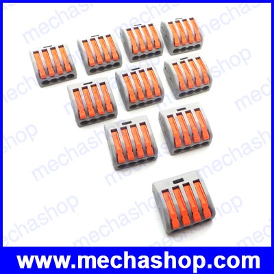 (10 ชิ้น)เทอร์มินอลต่อสายไฟ ขั้วต่อสายไฟ เทอร์มินอลบล็อก 4 Pin PCT-214 Universal compact wire wiring connector conductor terminal block with lever