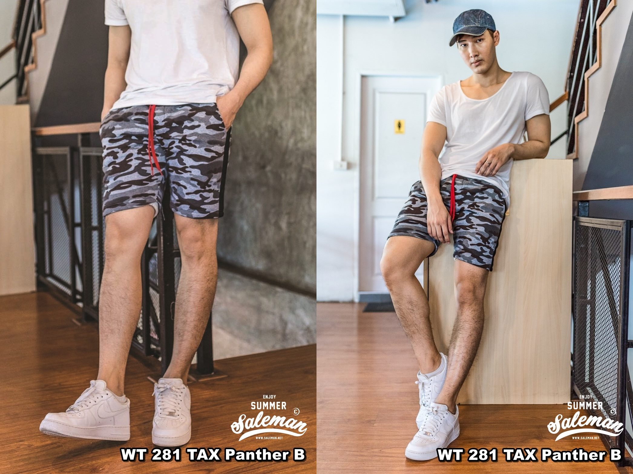 กางเกงขาสั้น พรีเมี่ยม ผ้า วอร์ม รหัส WT281 TAX Panther B เสือดำ SUMMER SALE