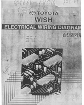 หนังสือ วงจรไฟฟ้า (wiring diagram) รถยนต์ TOYOTA WISH เครื่องยนต์ 1ZZ-FE VVT-i ปี 2003 (JP)
