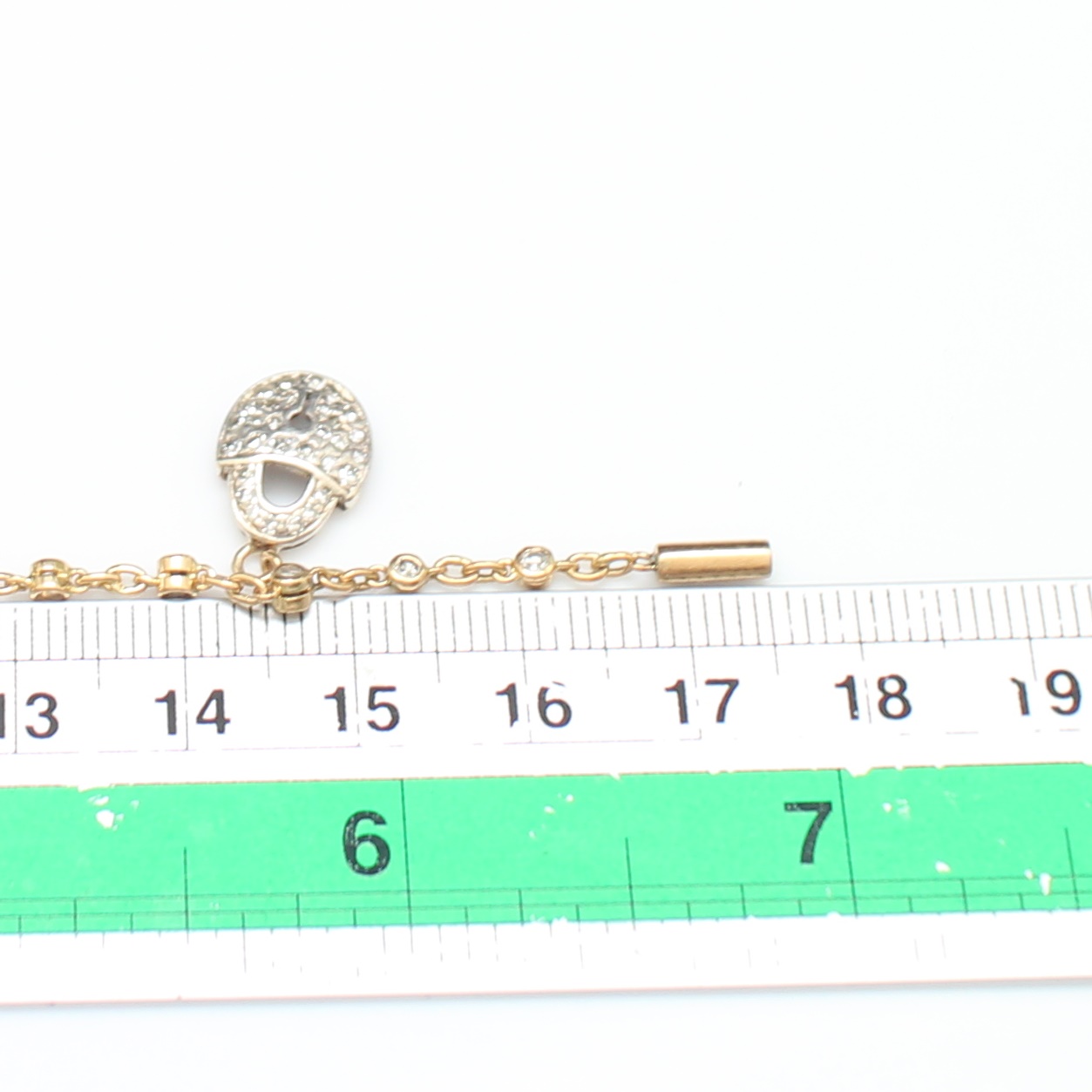 BL25157 สร้อยข้อมือแม่กุญแจ เพชรกุหลาบ 0.80 กะรัต ทองแท้ 18k นน.รวม 4.5 กรัม ยาว 17.5 ซม.