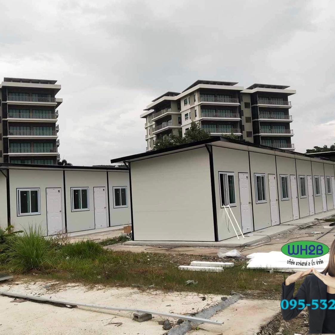 บ้านพักคนงาน ขนาด 3.00x3.00 เมตร หลังละ10 ห้อง จำนวน 2 หลัง ภูเก็ต