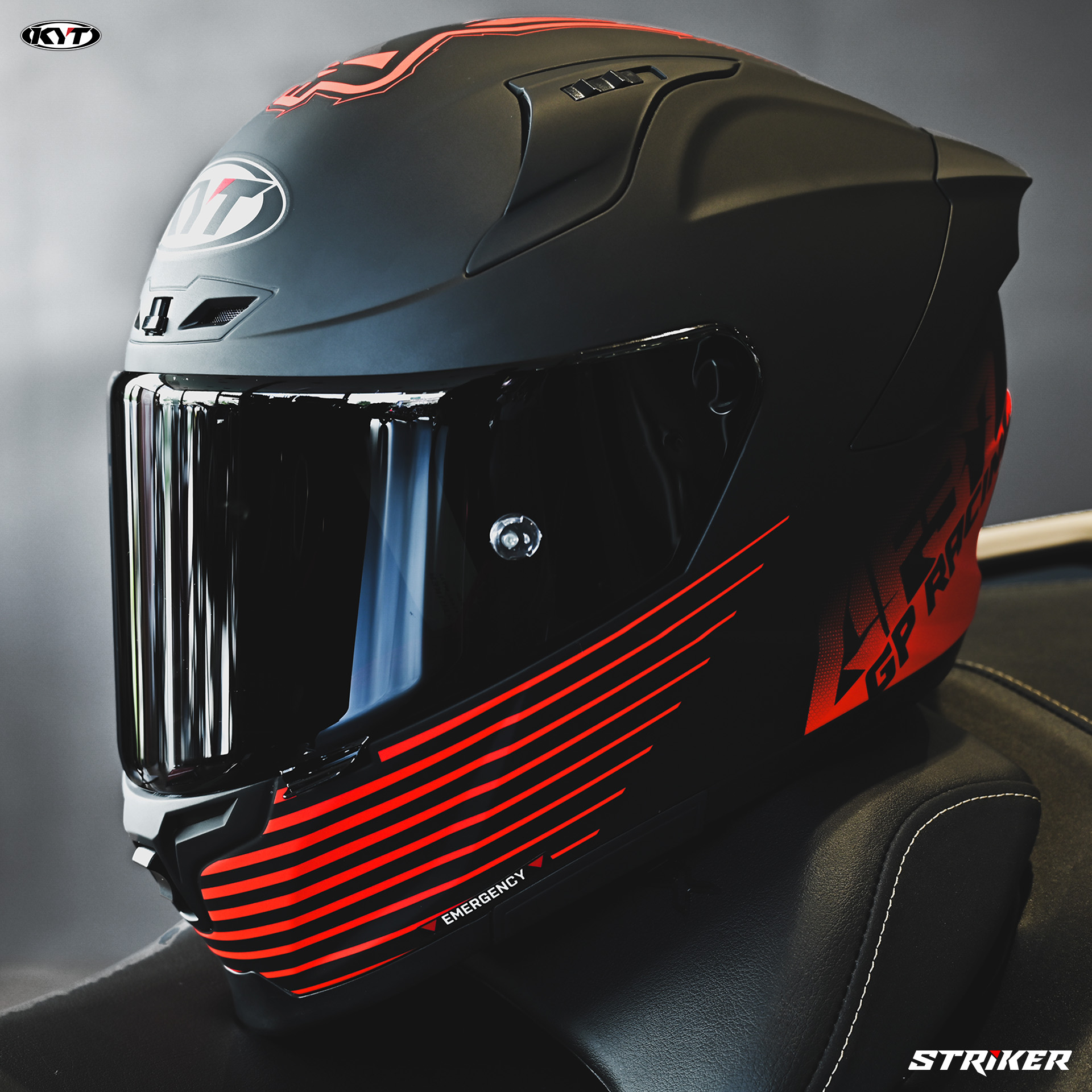 KYT รุ่น Striker ลาย AF37 LIVERY MATT BLACK/RED *ยังไม่รวมชิวดำ*