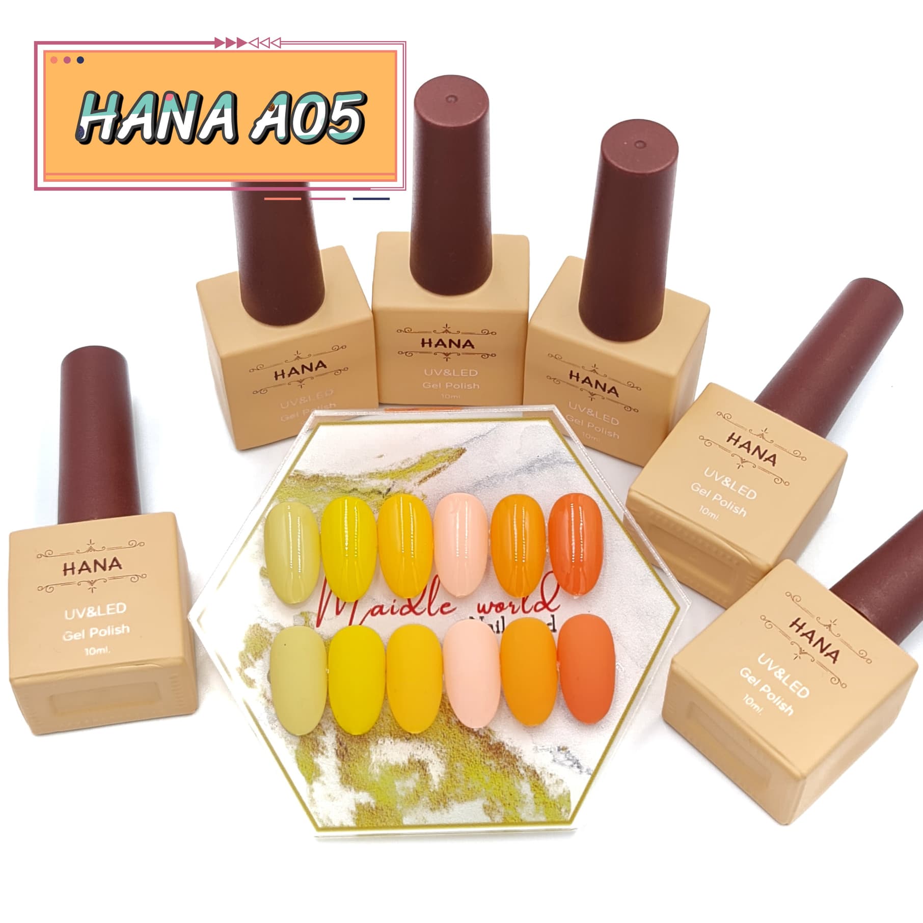 ชุดสีเจล HANA 6สี ขนาด 10ml. (มีให้เลือก11ชุด)