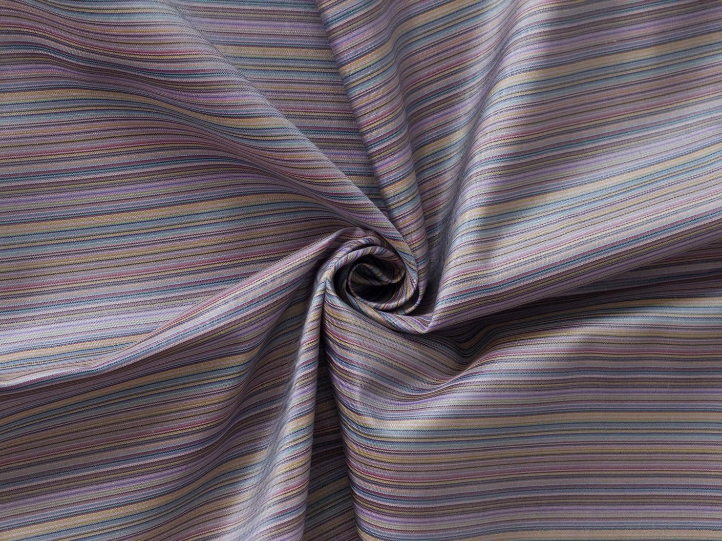 ผ้าไหมลายริ้ว ขายตามความยาวหลา เฉดสีม่วงเทาเข้ม รหัส MC-119-1177YI1