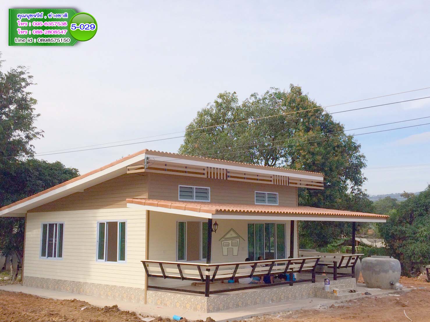5-029 บ้านกึ่งน็อคดาวน์ คานปูน - บ้านหลังใหญ่ - ทรงโมเดิร์น