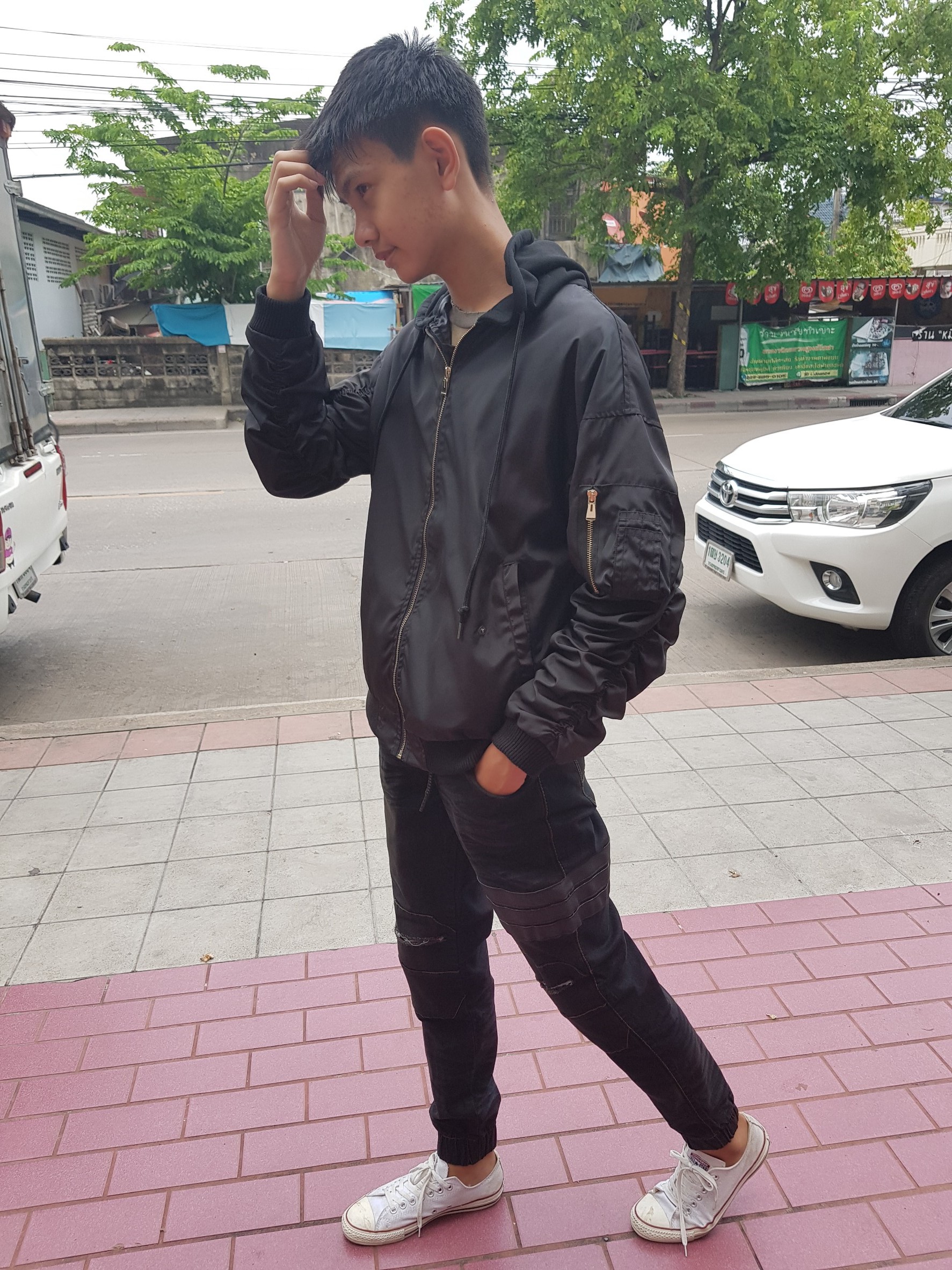 STRETCH JEANS JOGGER PANTS | ขาจั๊มยีนส์ยืด YM610 B